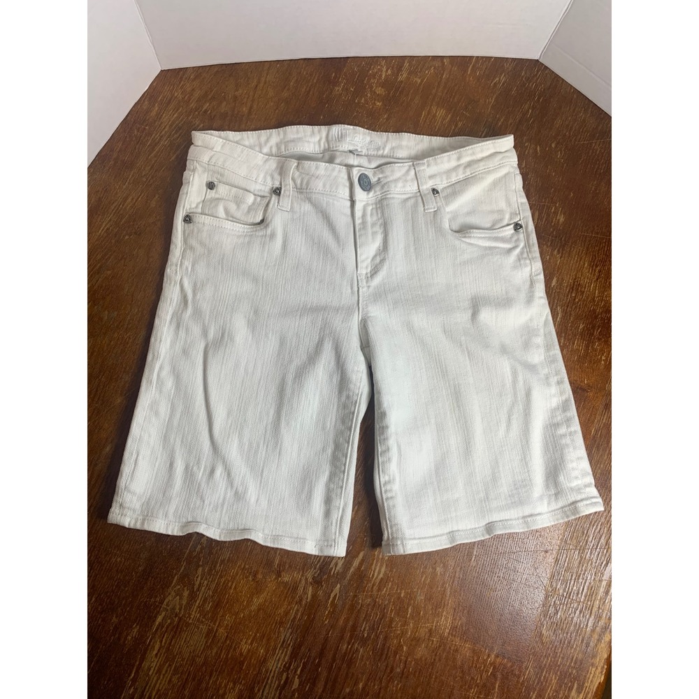 KUT from the Kloth Womens White Denim Bermuda Shorts Size 6 Stretch Beach Summer